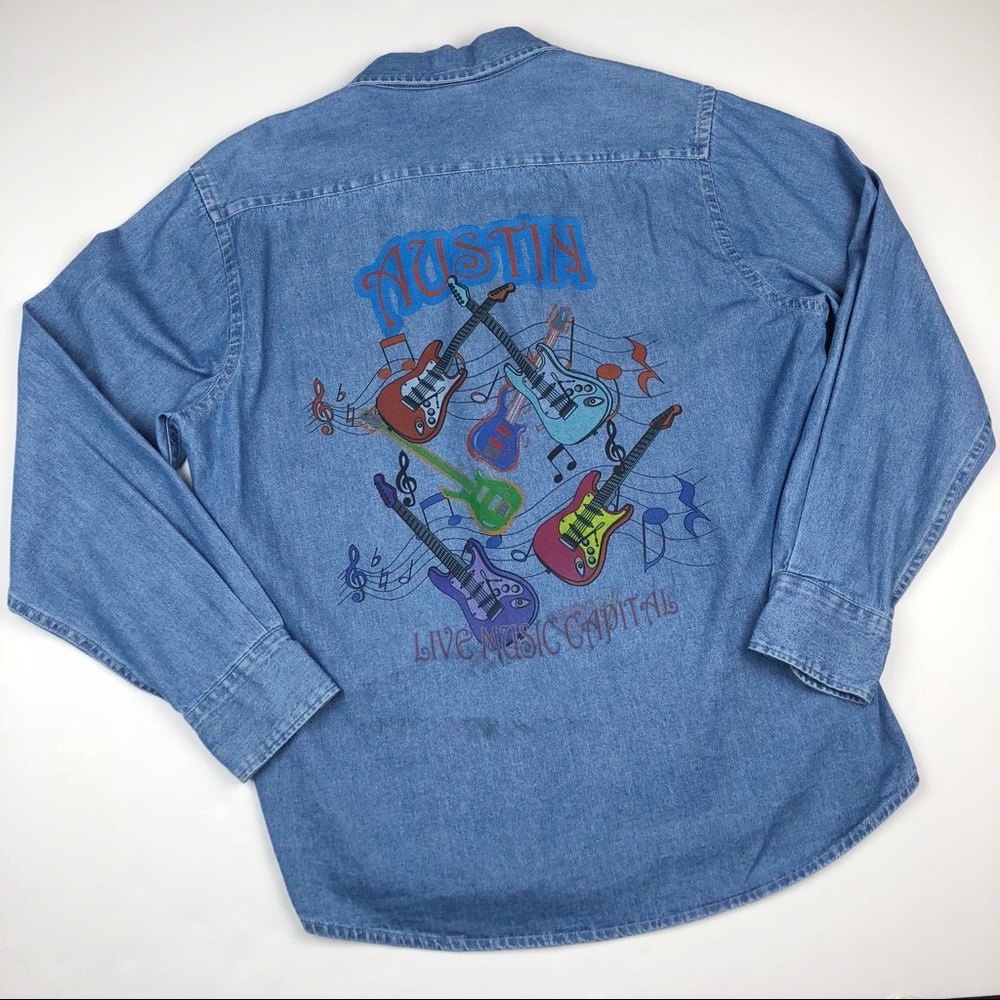 Austin Live Music Capital Denim Chambray Button-Up - Picture 6 of 7